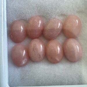 Set of 8 Pink Opal Oval Gemstones $25